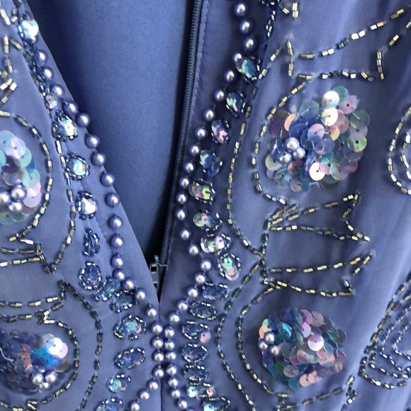 Jack Bryan blue formal beaded/ sequined dress with jacket size 16 - Picture 9 of 9